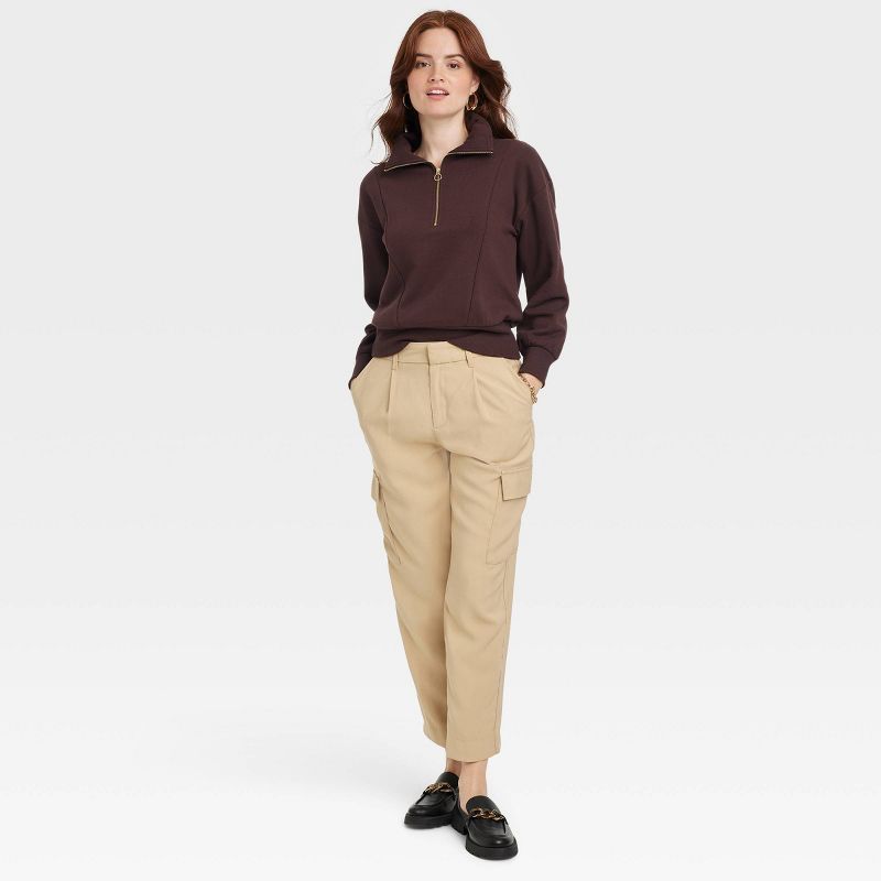 Women's Quarter Zip Sweatshirt - A New Day™, 4 of 11
