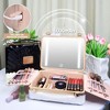 Lycvki Pink Travel Makeup Train Case Cosmetic Organizer with Mirror for Girls - 3 of 4