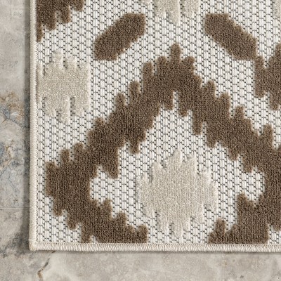 Multicolor Diamond Geometric Synthetic Indoor/Outdoor Area Rug