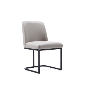 Sapphtopaz Modern Dining Chairs with Mid-Backrest PU Leather Upholstered Living Room Chair with Geometic Semi Circle Metal Base for Dining Room - 1 of 4