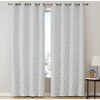 HLC.ME Versailles Lattice Flocked 100% Complete Blackout Thermal Insulated Window Curtain Grommet Panels, Set of 2 - 2 of 4