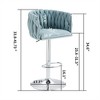 COWLOWN Set of 2 Swivel Bar Stools, Adjustable Height Counter Stools with Woven Back, Silver Chrome Base & Footrest - 2 of 4