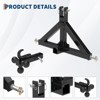 3 Point Hitch Receiver for Category 1 Tractor, 2 in Receiver, 3 Ball & Hook, Heavy Duty Trailer Hitch - 3 of 4