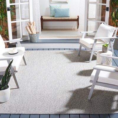 Elegant Gray Synthetic 9' x 12' Easy-Care Rectangular Area Rug