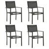 vidaXL Patio Chair Outdoor Seating Patio Furniture Textilene and Steel Black - Set of 4 - 2 of 4