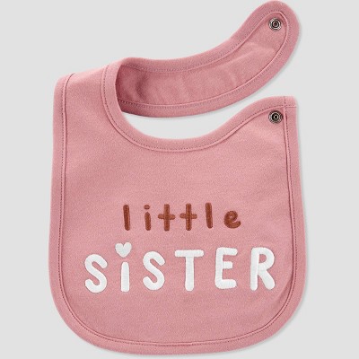 Image of Carter's Just One You® Baby 'Little Sister' Bib - Pink