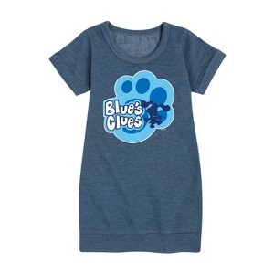 - Blue's Clues & You! - Blue Clues Paw Logo Graphic Short Sleeve Fleece Dress - 1 of 4