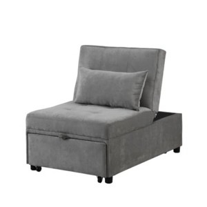 GustoWave 4 in 1 Adjustable Bed Stool Sofa Chair, Modern Sleeper Sofa Guest Bed with Adjustable Backrest, Sleeper Sofa Guest Bed, Gray - 1 of 4