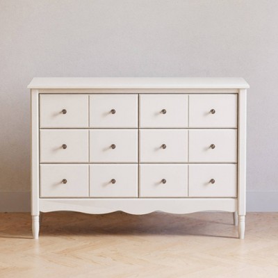 Warm White Double Dresser with Apothecary Style Drawer Fronts