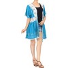 LA LEELA Women's Summer Front Open Vacation Beachwear Mini Bathing Suit Cover ups Duster Holiday Swimwear Swim Suit Cardigan L-XL Blue, Solid - 4 of 4