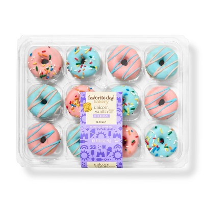 Unicorn Vanilla Mini Donuts - 8oz/12ct - Favorite Day™