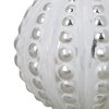 Northlight 3.75" Matte White and Silver Distressed Beveled Beads Christmas Ball Ornament - 4 of 4