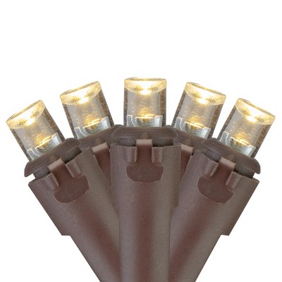 Brite Star 70 Warm White LED Wide Angle Icicle Christmas Lights - 6ft Brown Wire