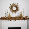 Northlight Ball Ornament Glittered Artificial Christmas Wreath - 24" - Gold and Copper Tone - image 2 of 4