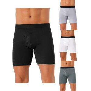 INSPIRE CHIC Men's 4 Pack Lightweight Stretch Open-fly Basic Boxer Briefs - 1 of 4