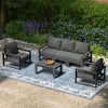 WestinTrends Montara 6-Piece Modern HDPE Outdoor Patio Furniture Sofa Conversation Set with Coffee Table - 2 of 4
