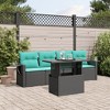 vidaXL 5 Piece Patio Sofa Set with Cushions Black Poly Rattan - 2 of 4