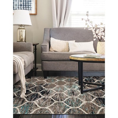 Blue Multi 8' x 10' Trellis Synthetic Area Rug