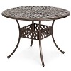 Kinger Home 41-inch Patio Dining Table, Round Outdoor Dining Table, Cast Aluminum Patio Furniture Table, Bronze - 2 of 4