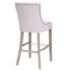 WestinTrends 24" Linen Fabric Tufted Buttons Upholstered Wingback Counter Stool - 4 of 4
