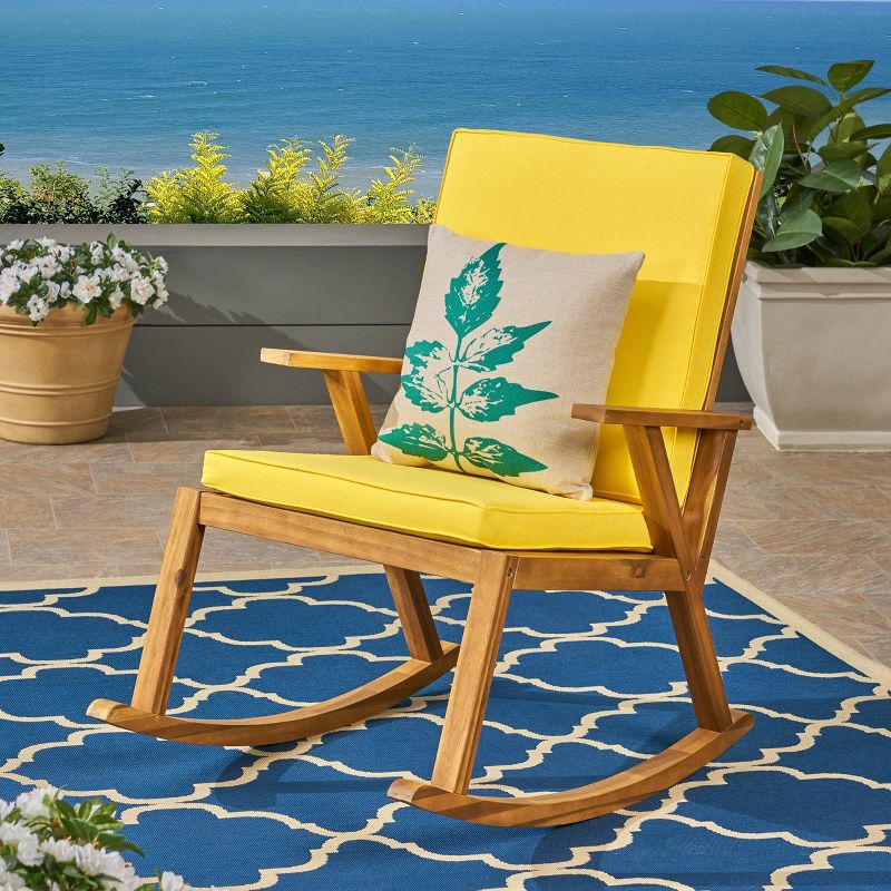 Champlain Acacia Wood Patio Rocking Chair - Christopher Knight Home, 3 of 8
