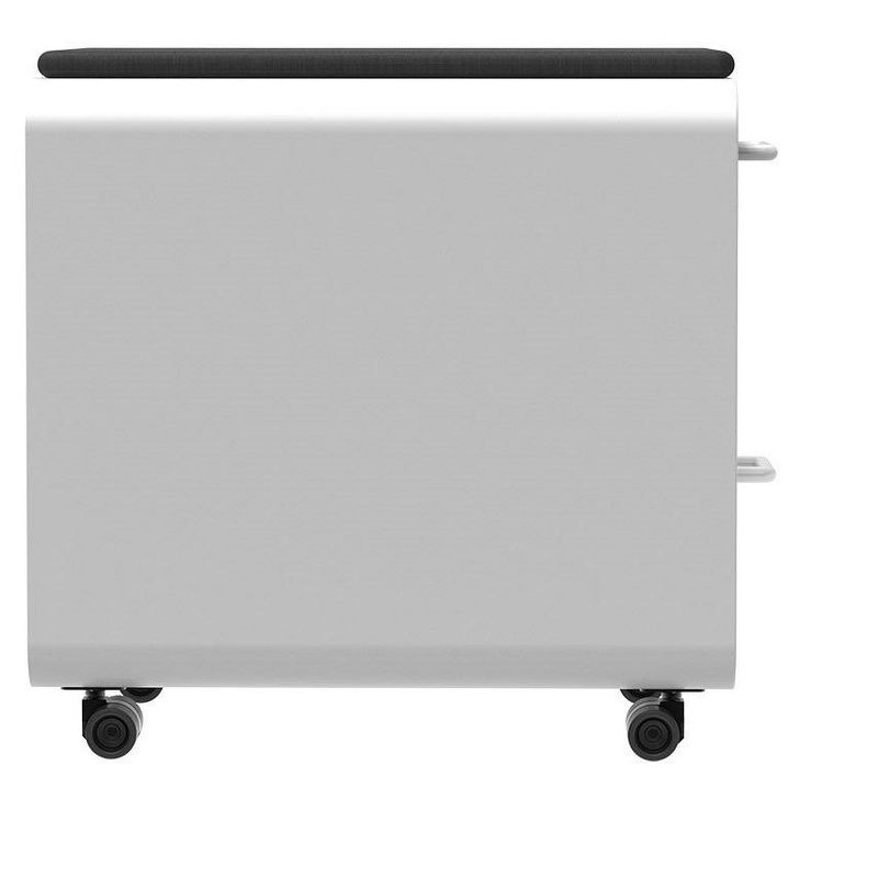 Monoprice Round Corner 2-Drawer File Cabinet - White, Lockable With Seat Cushion - Workstream Collection, 4 of 7