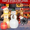 GOTGELIF 8FT Inflatable Gingerbread Man & Snowman with LED Lights Outdoor Holiday Decoration - 4 of 4