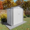 Vynxaria 6x3.5FT Metal Storage Shed, Waterproof Tool Shed with Peaked Roof, Clear Window & Lockable Door, Compact for Garden/Backyard/Patio, White - 3 of 4