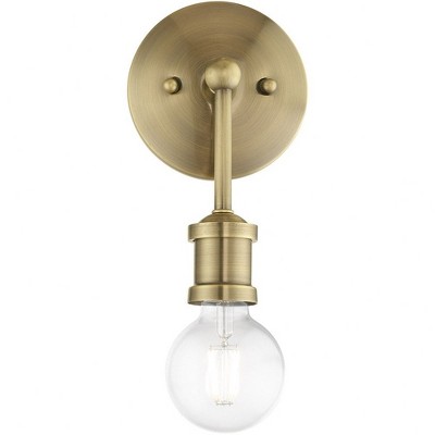 Antique Brass 1-Light Dimmable Vanity Sconce