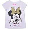 Disney Girl's 4-Pack Minnie Mouse Flutter Sleeve Top, Bow Front Tee, Floral Shorts and Legging Pants with Hair Scrunchie for Toddler - 3 of 4