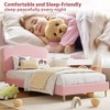 Twin Size Bed Frame for Kids with Scallop Headboard, Cute Velvet Twin Bed for Girls, Boys, Sturdy Platform Bed - 4 of 4