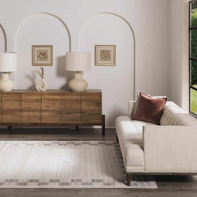 Hauteloom Azrika Gray Checkered Washable Rug