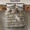 5Pcs Comforter Set Southwestern Lodge Bedding with Embroidered Pillows, All Season Herringbone Polyester - 3 of 4