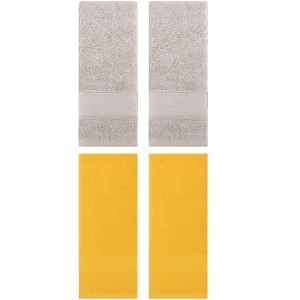 REGALWOVEN 4 Pcs Solid Textured Cotton Soft Absorbent Decorative Hand Towel - 1 of 4