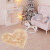 PiccoCasa Living Room Sofa Heart Shaped Soft Faux Sheepskin Plush Area Floor Mats 27"x36" - 3 of 4