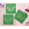 Juvale 50-Pack Green Be Merry in Gold Foil Disposable Paper Cocktail Napkins for Christmas Party Supplies - image 2 of 4