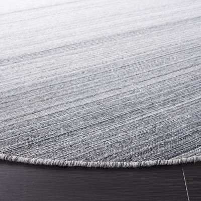 Bohemian Nomad Gray Synthetic 6' Round Flat Woven Rug