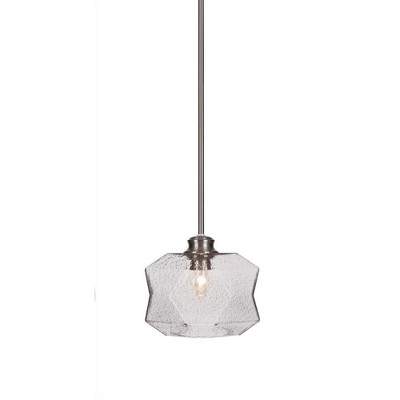 Toltec Lighting Rocklin 1 - Light Pendant in  Brushed Nickel with 8.75" Smoke Shade