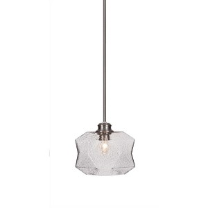 Toltec Lighting Rocklin 1 - Light Pendant in  Brushed Nickel with 8.75" Smoke Shade - 1 of 1
