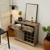39" Wood Farmhouse Buffet Sideboard Cabinet with 2 Drawers, Removable Wine Racks and Storage Shelves for Coffee Bar - 2 of 4