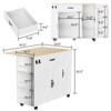 Buenhomino Kitchen Island with Folding Drop Leaf, Rolling Island Table with Storage, Kitchen Cabinet on Wheels for Kitchen, Bar Cart with Cabinet - 3 of 4