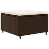 vidaXL Patio Lounge Set with Cushions Sectional Sofa Garden Backyard Poly Rattan - Brown and Cream 5 Piece - 4 of 4