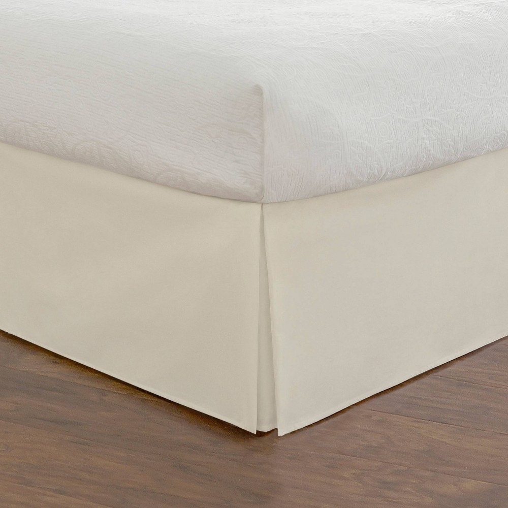 Today's Home California King Microfiber Tailored Bed Skirt Ivory: Easy Care, Polyester, Machine Washable