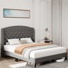 Bed Frame, Soft Velvet Upholstered Platform Bed Frame with Wingback Headboard and Button Tufted Design, Wood Slat Support - 3 of 4