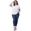 Agnes Orinda Women's Plus Size Round Neck Short Sleeve Lace Panel Dressy Eyelet Summer Casual T-Shirts - 3 of 4