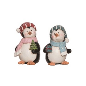 Transpac Resin Cute Penguin Figurine Set of 2 Christmas Home Decorations - 1 of 1