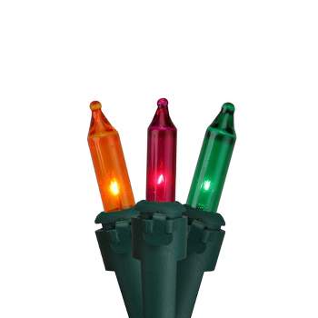 Northlight 50-Count Multicolor Mardi Gras Mini Light Set, 10ft Green Wire