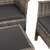 Balkene Home 63177 Patio Sense Jareth All Wicker Wicker Conversation Sofa, Two Armchairs & Table Cushions Included For Outdoor - Set of 4 Pieces - 3 of 4