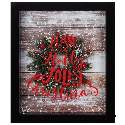 Northlight 14" Black Framed 3D "Have A Holly Jolly Christmas" LED Christmas Box Decor