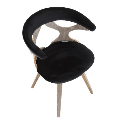 Black Velvet Upholstered Side Chair with Swivel Seat